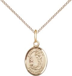 [9016GF/18GF] 14kt Gold Filled Saint Cecilia Pendant on a 18 inch Gold Filled Light Curb chain