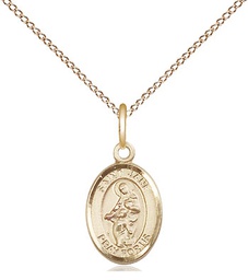 [9029GF/18GF] 14kt Gold Filled Saint Jane of Valois Pendant on a 18 inch Gold Filled Light Curb chain