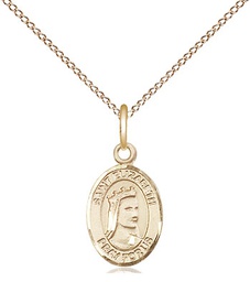[9033GF/18GF] 14kt Gold Filled Saint Elizabeth of Hungary Pendant on a 18 inch Gold Filled Light Curb chain