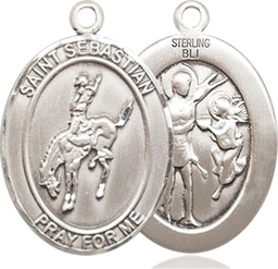 [7191SS] Sterling Silver Saint Sebastian Rodeo Medal