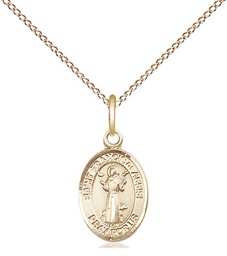 [9036GF/18GF] 14kt Gold Filled Saint Francis of Assisi Pendant on a 18 inch Gold Filled Light Curb chain