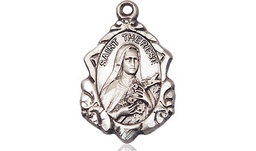 [0822TESS] Sterling Silver Saint Therese of Lisieux Medal