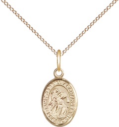 [9039GF/18GF] 14kt Gold Filled Saint Gabriel the Archangel Pendant on a 18 inch Gold Filled Light Curb chain