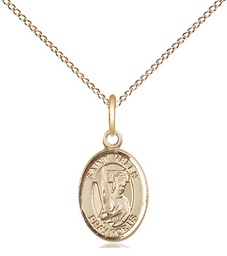 [9043GF/18GF] 14kt Gold Filled Saint Helen Pendant on a 18 inch Gold Filled Light Curb chain