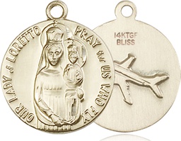 [0826GF] 14kt Gold Filled Our Lady of Loretto Medal