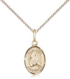 [9047GF/18GF] 14kt Gold Filled Saint Emily de Vialar Pendant on a 18 inch Gold Filled Light Curb chain