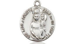 [0826PLSS] Sterling Silver Our Lady of Loretto Medal