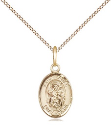[9050GF/18GF] 14kt Gold Filled Saint James the Greater Pendant on a 18 inch Gold Filled Light Curb chain