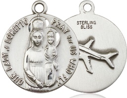 [0826SS] Sterling Silver Our Lady of Loretto Medal