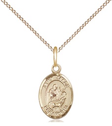 [9051GF/18GF] 14kt Gold Filled Saint Jason Pendant on a 18 inch Gold Filled Light Curb chain