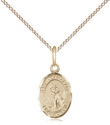 [9053GF/18GF] 14kt Gold Filled Saint Joan of Arc Pendant on a 18 inch Gold Filled Light Curb chain