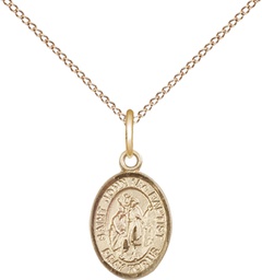 [9054GF/18GF] 14kt Gold Filled Saint John the Baptist Pendant on a 18 inch Gold Filled Light Curb chain