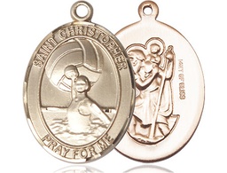 [7199GF] 14kt Gold Filled Saint Christopher Water Polo-Women Medal