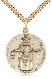 [4268GF/24G] 14kt Gold Filled Saint NiÃ±o de Atocha Pendant on a 24 inch Gold Plate Heavy Curb chain