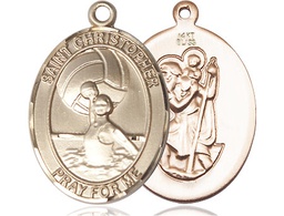 [7199KT] 14kt Gold Saint Christopher Water Polo-Women Medal