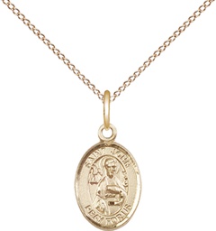[9056GF/18GF] 14kt Gold Filled Saint John the Apostle Pendant on a 18 inch Gold Filled Light Curb chain