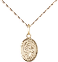 [9058GF/18GF] 14kt Gold Filled Saint Joseph Pendant on a 18 inch Gold Filled Light Curb chain