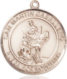 [7200RDSPGF] 14kt Gold Filled San Martin Caballero Medal