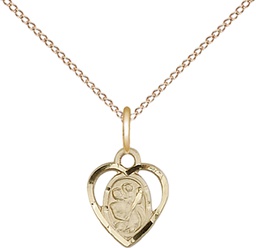 [5403GF/18GF] 14kt Gold Filled Saint Christopher Pendant on a 18 inch Gold Filled Light Curb chain