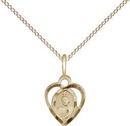 [5404GF/18GF] 14kt Gold Filled Saint Jude Pendant on a 18 inch Gold Filled Light Curb chain
