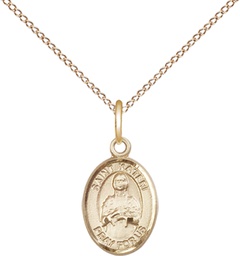 [9061GF/18GF] 14kt Gold Filled Saint Kateri Pendant on a 18 inch Gold Filled Light Curb chain