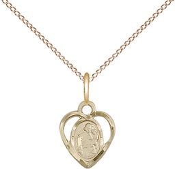 [5406GF/18GF] 14kt Gold Filled Saint Joseph Pendant on a 18 inch Gold Filled Light Curb chain