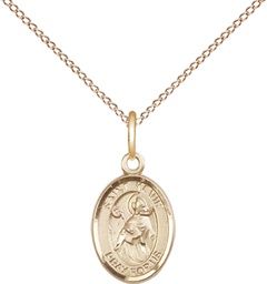 [9062GF/18GF] 14kt Gold Filled Saint Kevin Pendant on a 18 inch Gold Filled Light Curb chain