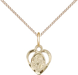 [5408GF/18GF] 14kt Gold Filled Saint Anthony of Padua Pendant on a 18 inch Gold Filled Light Curb chain