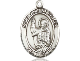[7201SS] Sterling Silver Saint Vincent Ferrer Medal