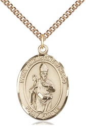 [7202GF/24GF] 14kt Gold Filled Saint Augustine of Hippo Pendant on a 24 inch Gold Filled Heavy Curb chain