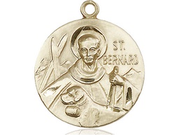 [0836GF] 14kt Gold Filled Saint Bernard of Monjoux Medal
