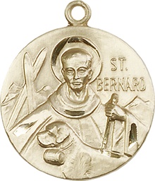 [0836GF] 14kt Gold Filled Saint Bernard of Monjoux Medal