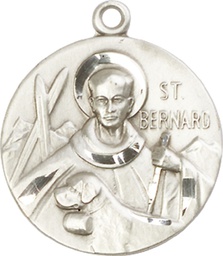 [0836SS] Sterling Silver Saint Bernard of Monjoux Medal