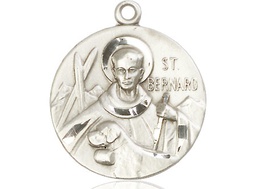 [0836SS] Sterling Silver Saint Bernard of Monjoux Medal