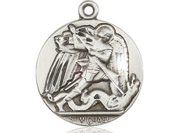 [0840SS] Sterling Silver Saint Michael the Archangel Medal