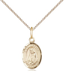 [9075GF/18GF] 14kt Gold Filled Saint Martha Pendant on a 18 inch Gold Filled Light Curb chain