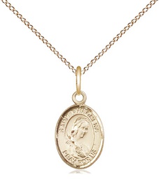 [9077GF/18GF] 14kt Gold Filled Saint Philomena Pendant on a 18 inch Gold Filled Light Curb chain