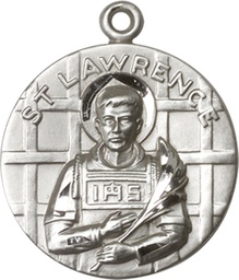 [0850SS] Sterling Silver Saint Lawrence Medal