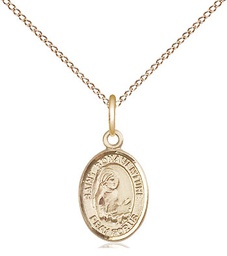 [9085GF/18GF] 14kt Gold Filled Saint Bonaventure Pendant on a 18 inch Gold Filled Light Curb chain