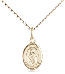[9086GF/18GF] 14kt Gold Filled Saint Paul the Apostle Pendant on a 18 inch Gold Filled Light Curb chain