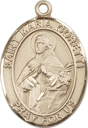 [7208GF] 14kt Gold Filled Saint Maria Goretti Medal