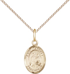 [9092GF/18GF] 14kt Gold Filled Saint Raphael the Archangel Pendant on a 18 inch Gold Filled Light Curb chain