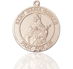 [7208RDGF] 14kt Gold Filled Saint Maria Goretti Medal