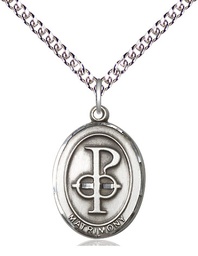 [0869SS/24SS] Sterling Silver Matrimony Pendant on a 24 inch Sterling Silver Heavy Curb chain