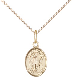 [9093GF/18GF] 14kt Gold Filled Saint Richard Pendant on a 18 inch Gold Filled Light Curb chain