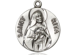 [0870SS] Sterling Silver Saint Rita of Cascia Medal