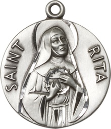 [0870SS] Sterling Silver Saint Rita of Cascia Medal