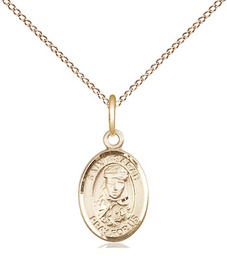 [9097GF/18GF] 14kt Gold Filled Saint Sarah Pendant on a 18 inch Gold Filled Light Curb chain