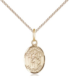 [9100GF/18GF] 14kt Gold Filled Saint Sebastian Pendant on a 18 inch Gold Filled Light Curb chain