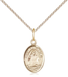 [9103GF/18GF] 14kt Gold Filled Saint Edith Stein Pendant on a 18 inch Gold Filled Light Curb chain